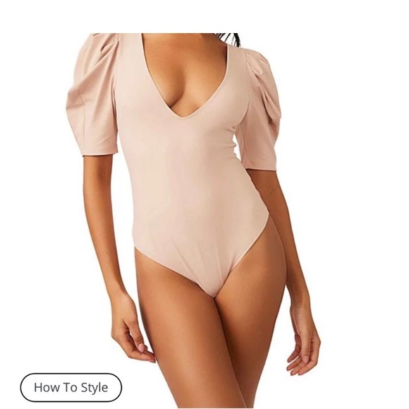 Va Va Voop Bodysuit- 3/4 sleeve - Taupe - Picture 1 of 6